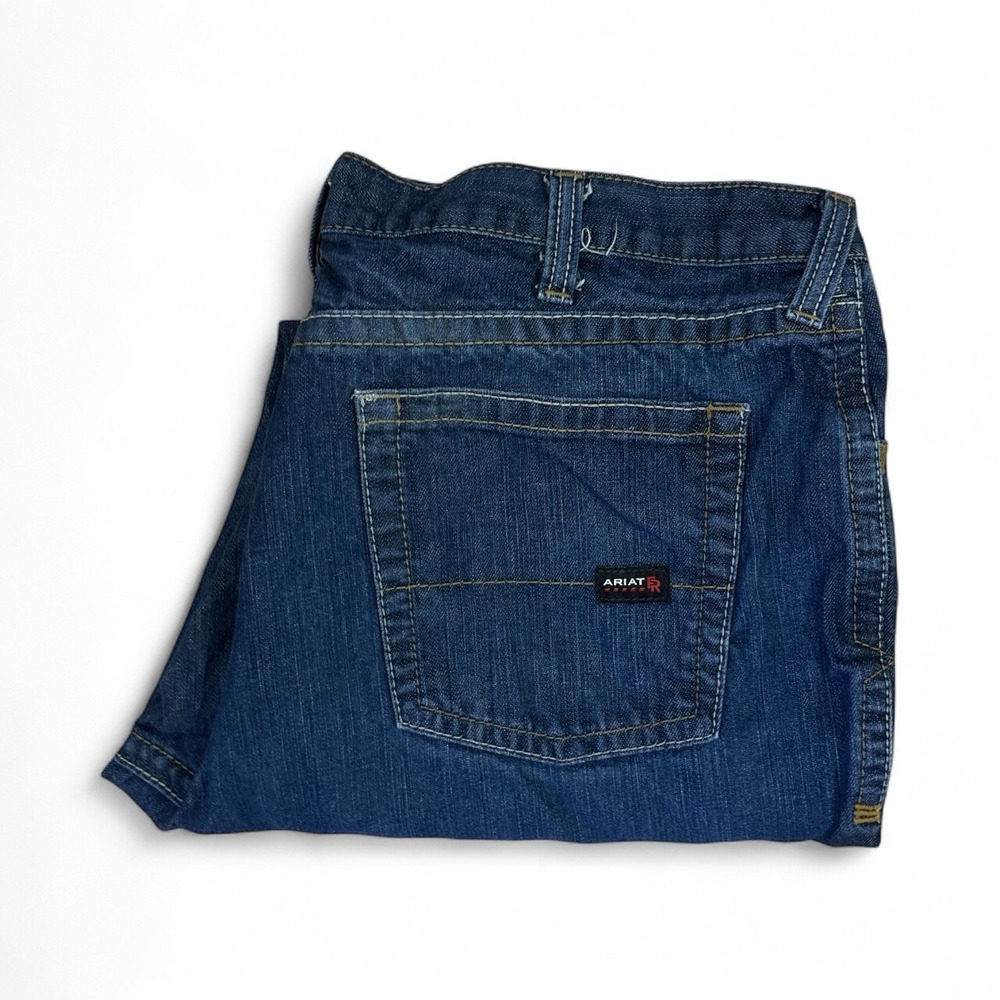 Ariat Jeans Mens 42x32 M4 FR Relaxed Boot Cut Medium Wash Fire Resistant Work